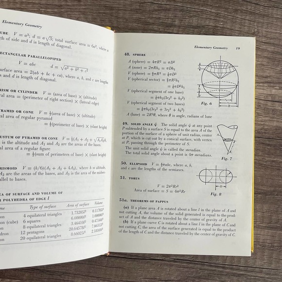 HANDBOOK OF MATHEMATICAL TABLES AND FORMULAS by RICHARD BURINGTON [VINTAGE 1965] - Picture 11 of 13